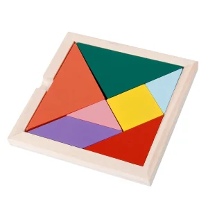Wholesale Colorful Wooden 7 Pieces Tangram Puzzle Games Toy for Children Manufacturer Direct Sale Wooden Puzzle Toy Kids