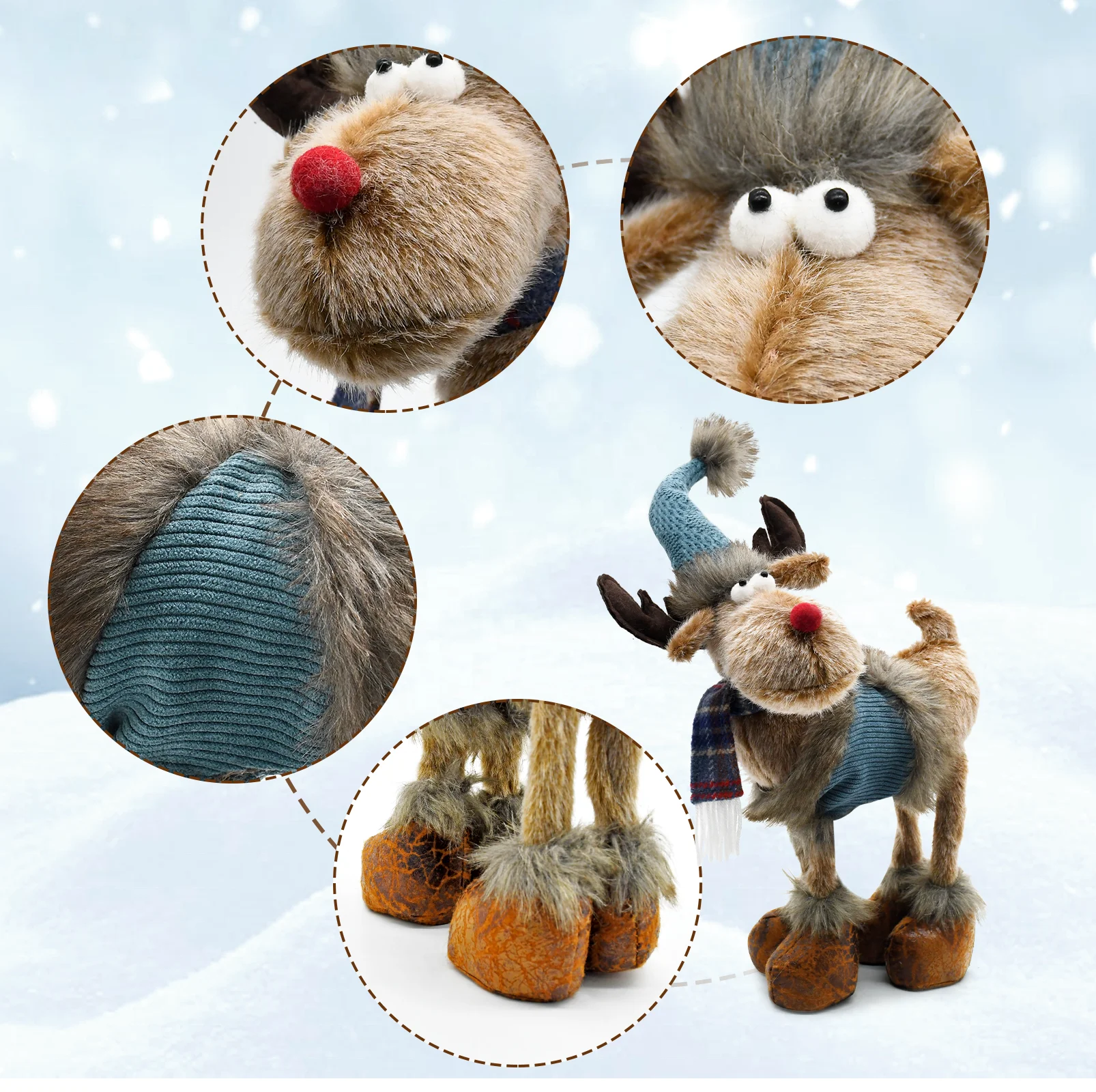 New Product Ideas 2023 Wholesale Cheap Reindeer Stuffed Animal Plush Toy for Christmas Decoration - Image 2