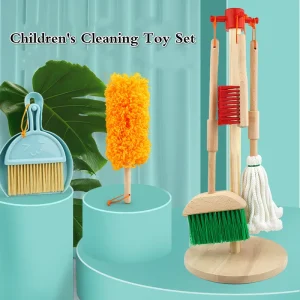 Children’s Cleaning Tools Toy Set Mini Broom Dustpan Mop Cleaning Tool Set Boy Girl Play House Montessori Teaching Aid Toy