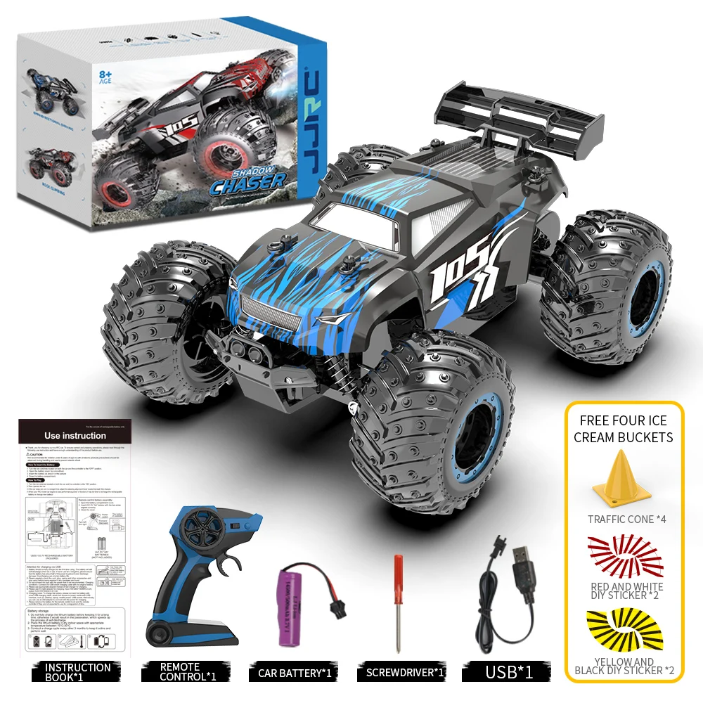JJRC Q105 Hot Sells Remote Control Off-road Dual Drive High Speed Form Competitive Bigfoot Non-slip Toy RC Car - Image 4