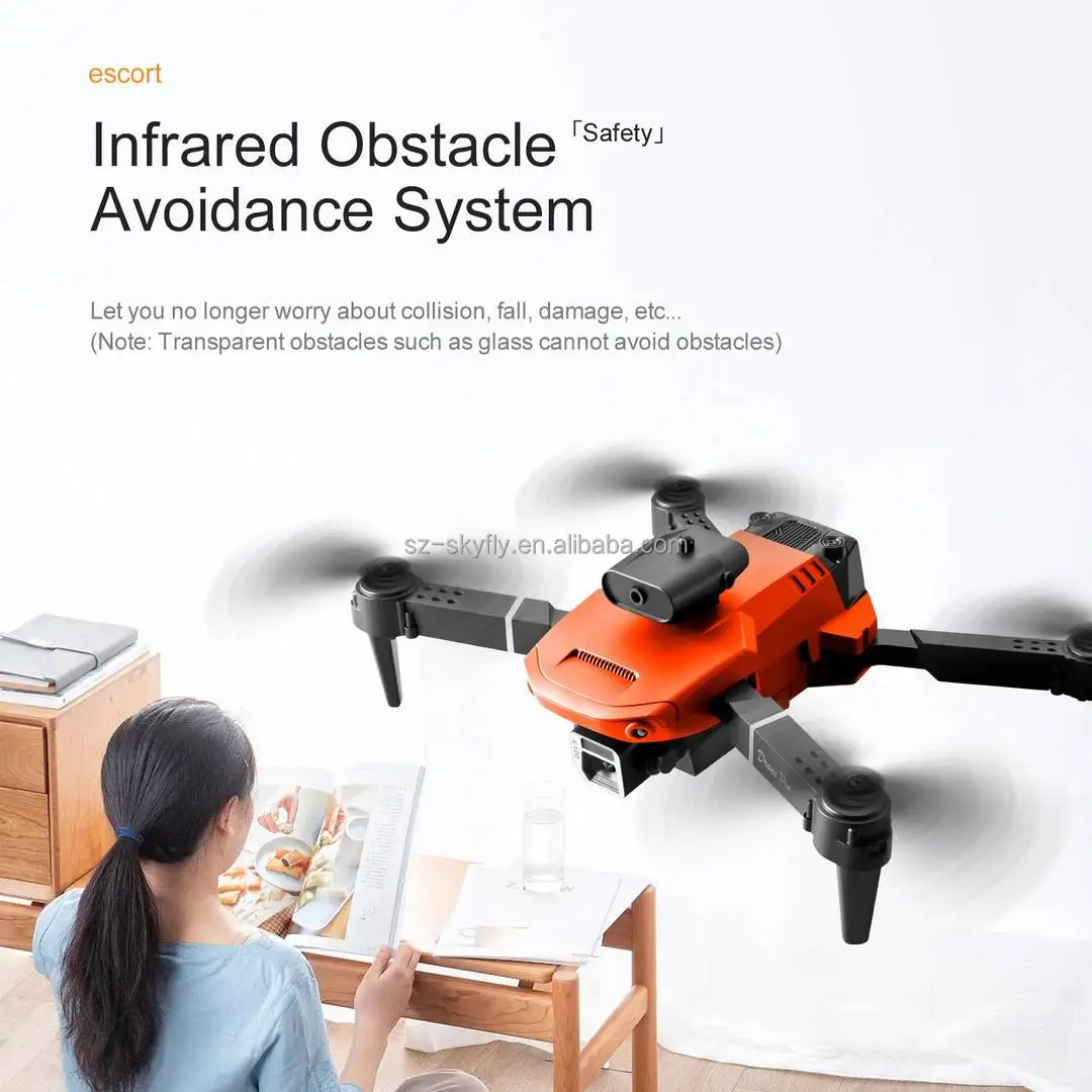 JHD E100 Drone 4K HD Camera WIFI FPV Obstacle Avoidance Altitude Hold Mode Foldable Quadcopter RC Helicopter Gifts Toy for Child - Image 2