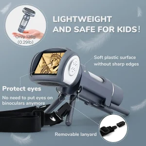 Portable Microscope Kit for Kids 2″ LCD Kids Microscope with Prepared Slides,  Windows PC Compatible, STEM Educational Toys for