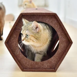 Felt Pet Cat Tunnel Tube Toys Collapsible Tunnels for Indoor Cats Kitten Play Tube