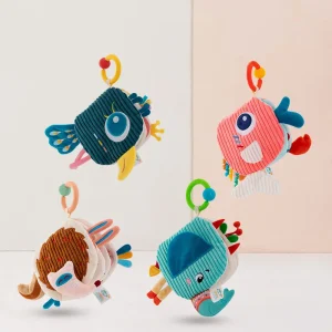 Animal Head Baby Soft Fabric 3D Cloth Book Toys with Crinkle Paper on Each Page H081