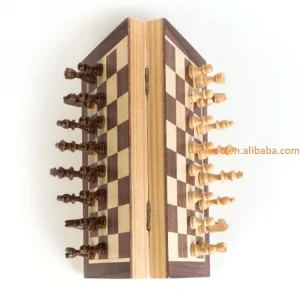 Factory Price 29x29cm Magnetic International Chess Game Wooden Folding Board China Other Game Accessories Magnet Chess Toy
