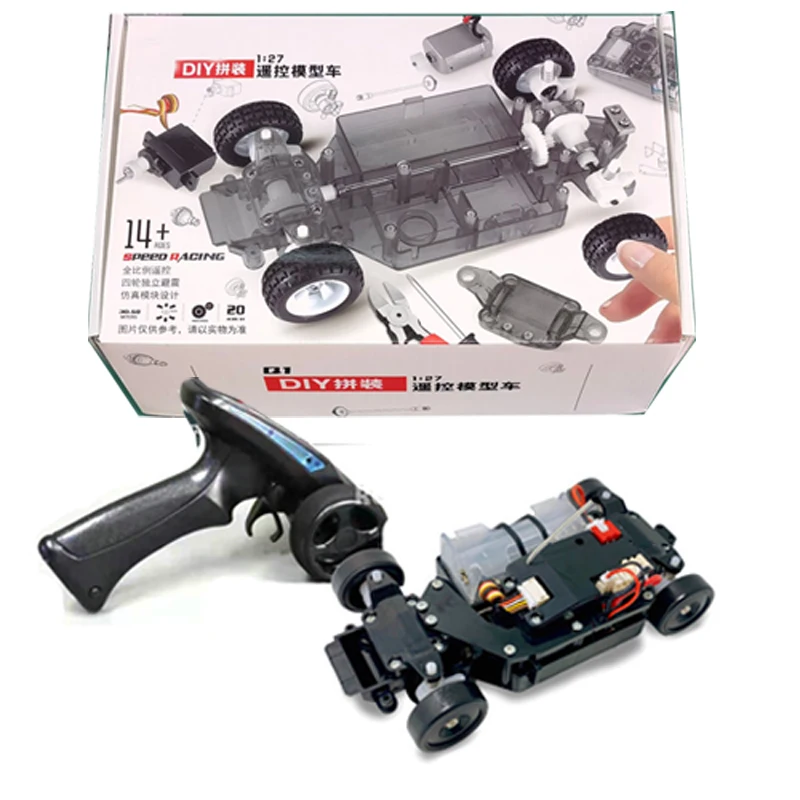 1:28 Scale Mini 4WD RC Model Car Self-Assembly Construction Kit Radio Control Toy Car Similar Tamiy - Image 5