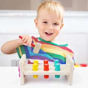 Baby Beat Toys With Hammer Multifunctional Tool Maintenance Box Baby Nut Combination Pounding Wooden Hammer Toy