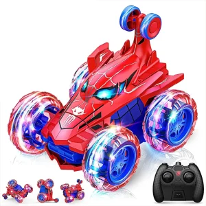 Children’s remote control car 360-degree rotation stunt off-road electric vehicle light remote control skip toy car
