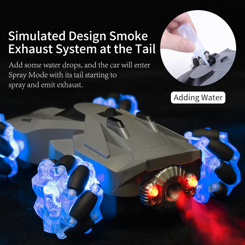 Hot Remote Control Stunt Car Q92 4WD 360 Degree Flip Simulation Spray Night Glare Effect Tire Dynamic Sound Effect Models Toys - Image 2
