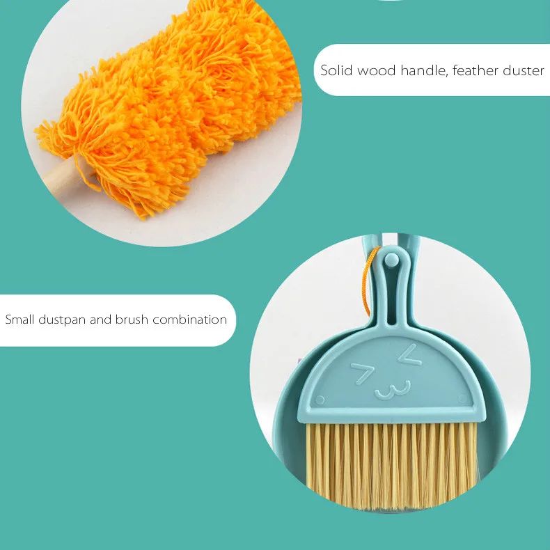 Children's Cleaning Tools Toy Set Mini Broom Dustpan Mop Cleaning Tool Set Boy Girl Play House Montessori Teaching Aid Toy - Image 3