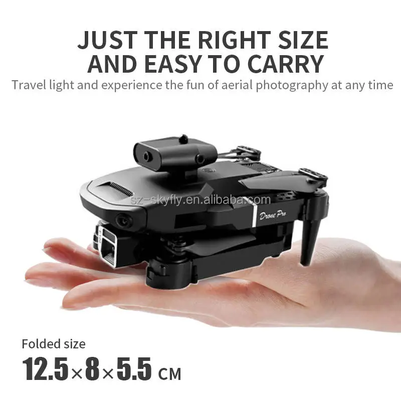 JHD E100 Drone 4K HD Camera WIFI FPV Obstacle Avoidance Altitude Hold Mode Foldable Quadcopter RC Helicopter Gifts Toy for Child
